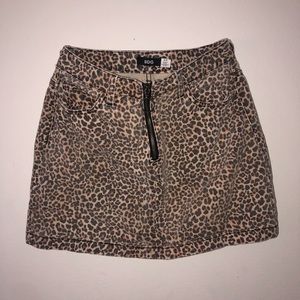 BDG cheetah print denim skirt
